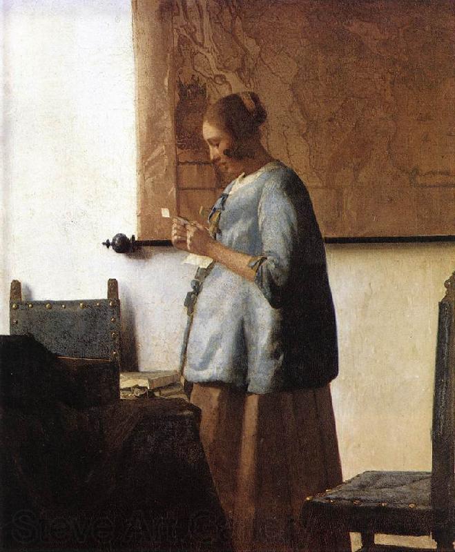 VERMEER VAN DELFT, Jan Woman in Blue Reading a Letter ng Norge oil painting art